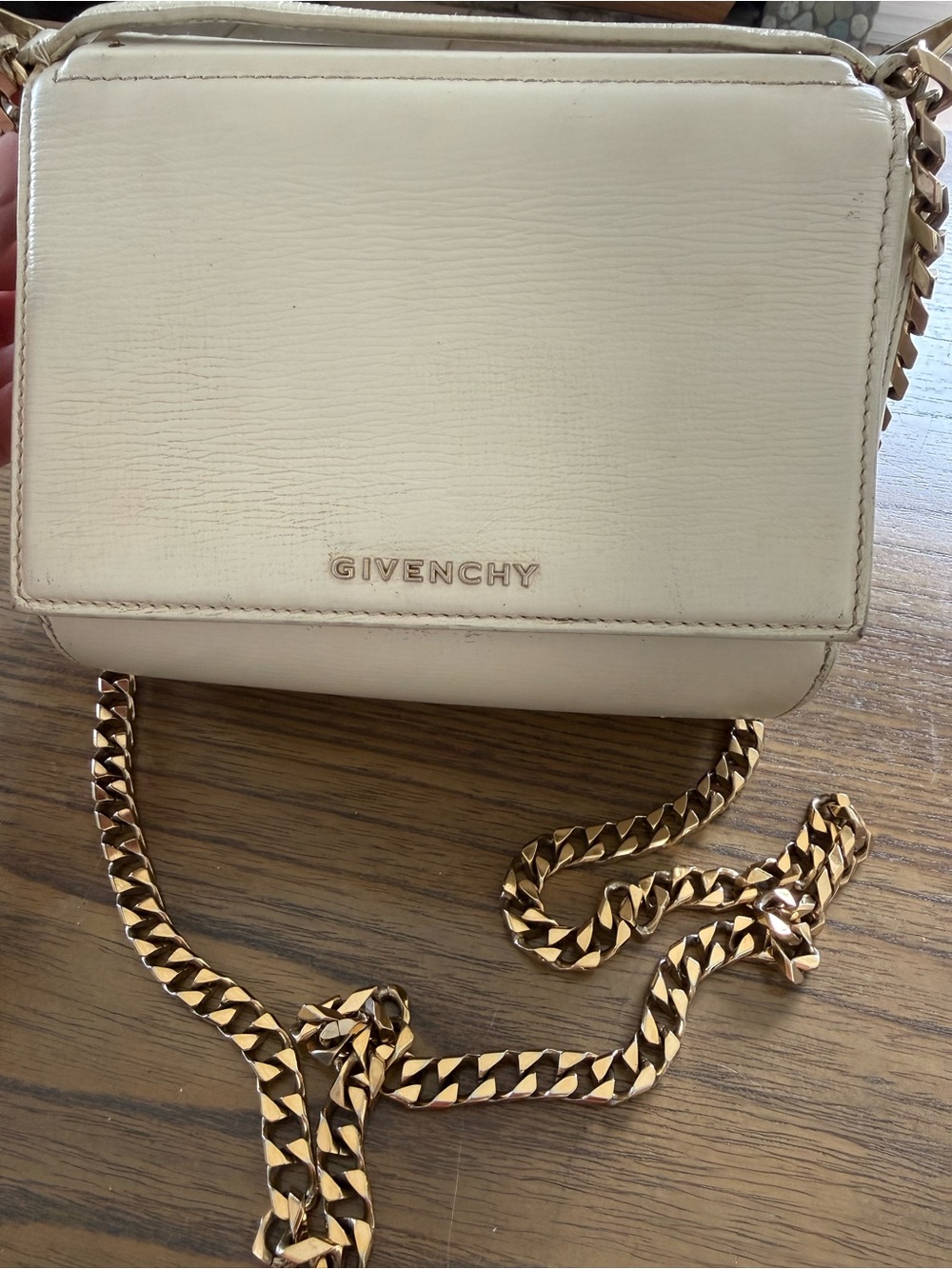 Givenchy Mini Pandora Box Bag - Ivory/Off-White Grained Leather - AS IS